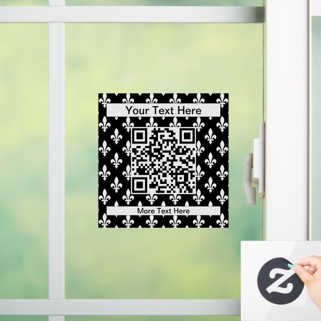 Fleur de Lis Pattern, French, Royal, White Window Cling (Home)