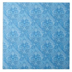 Fleur-de-lis pattern - gentle sky blue tile