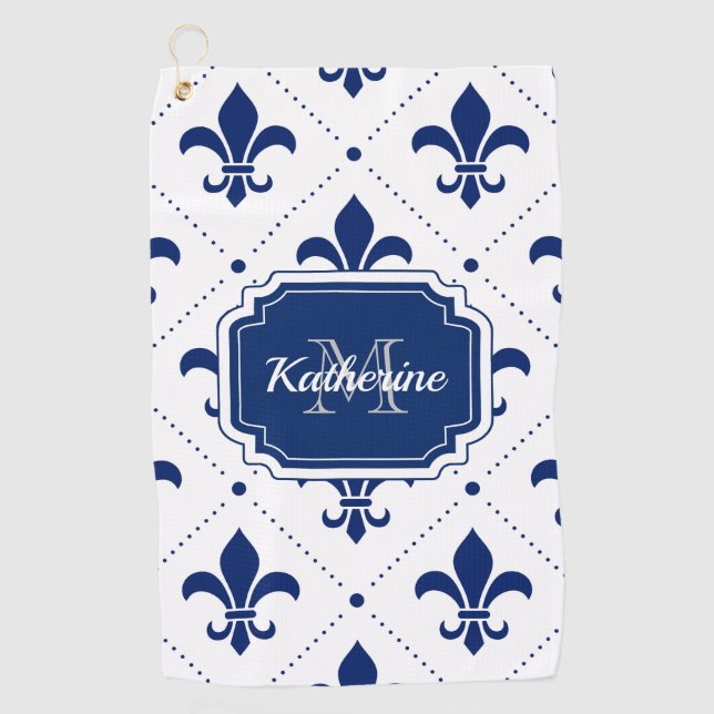Fleur-de-lis Pattern Golf Towel (Front)