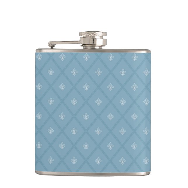 Fleur-de-lis pattern hip flask (Front)