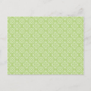 Fleur De Lis Pattern in Apple Green Postcard