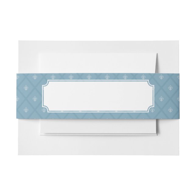 Fleur-de-lis pattern invitation belly band (Front Example)