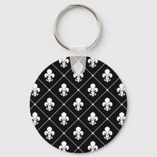 Fleur De Lis Pattern Key Ring