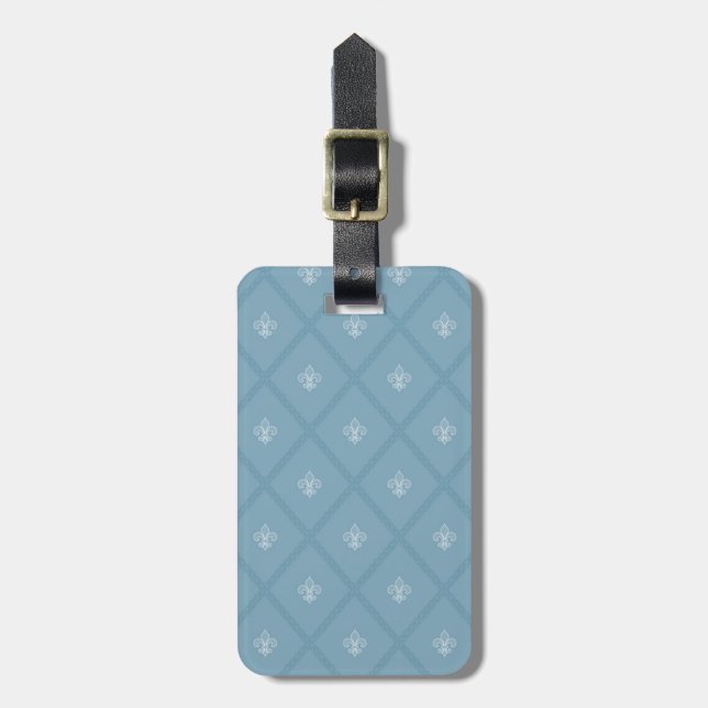 Fleur-de-lis pattern luggage tag (Front Vertical)