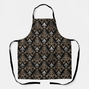 Fleur-de-lis pattern pearl and gold apron