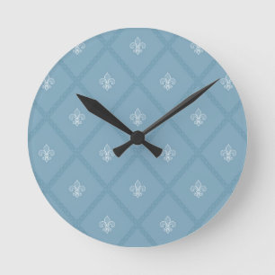 Fleur-de-lis pattern round clock