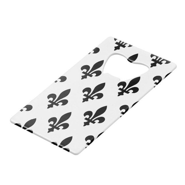 Fleur de Lis Pattern, Royal French, Black on White (Front Angled)