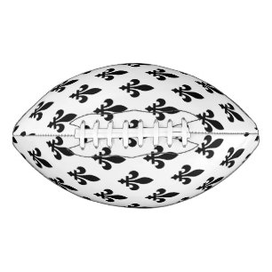 Fleur de Lis Pattern, Royal French, Black on White American Football