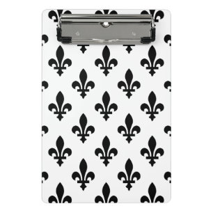 Fleur de Lis Pattern, Royal French, Black on White Mini Clipboard