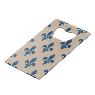 Fleur de Lis Pattern, Royal French Blue on Cream
