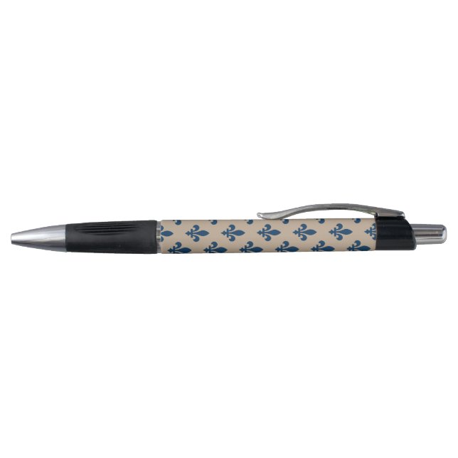 Fleur de Lis Pattern, Royal French Blue on Cream (Top)