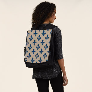 Fleur de Lis Pattern, Royal French Blue on Cream Backpack