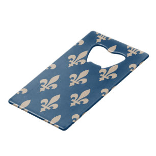 Fleur de Lis Pattern, Royal French, Cream on Blue