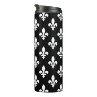 Fleur de Lis Pattern, Royal French, White on Black