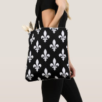 Fleur de Lis Pattern, Royal French, White on Black