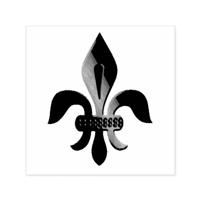 Fleur-de-lis pattern self-inking stamp (Design)