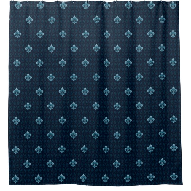 Fleur De Lis Pattern Shower Curtain (Front)