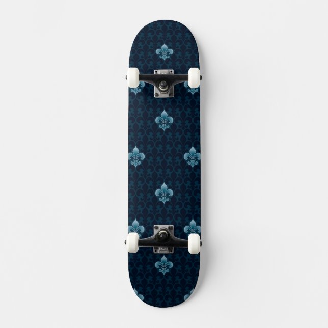 Fleur De Lis Pattern Skateboard (Front)