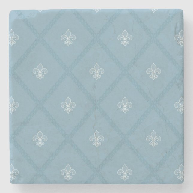 Fleur-de-lis pattern stone coaster (Front)