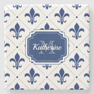 Fleur-de-lis Pattern Stone Coaster