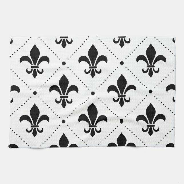 Fleur De Lis Pattern Tea Towel (Horizontal)