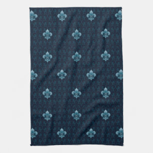 Fleur De Lis Pattern Tea Towel