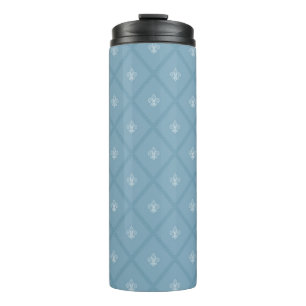 Fleur-de-lis pattern thermal tumbler