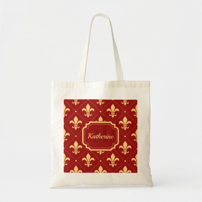 Fleur-de-lis Pattern Tote Bag (Front)