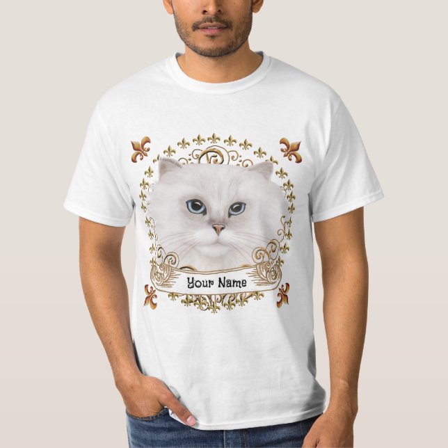 Fleur De Lis  Persian Cat  T-Shirt (Front)