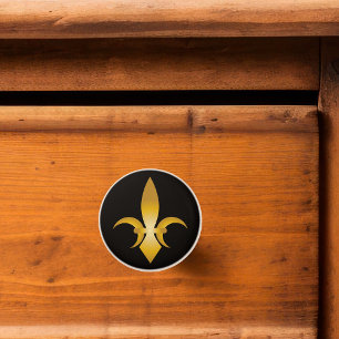 Fleur-De-Lis Personalized Ceramic Knob