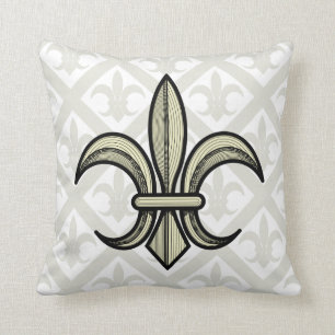 Fleur-de-Lis Pillow (gold & silver)