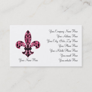 Fleur de lis Pink Business Cards 2
