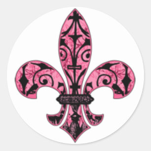 Fleur de lis Pink cards and stickers