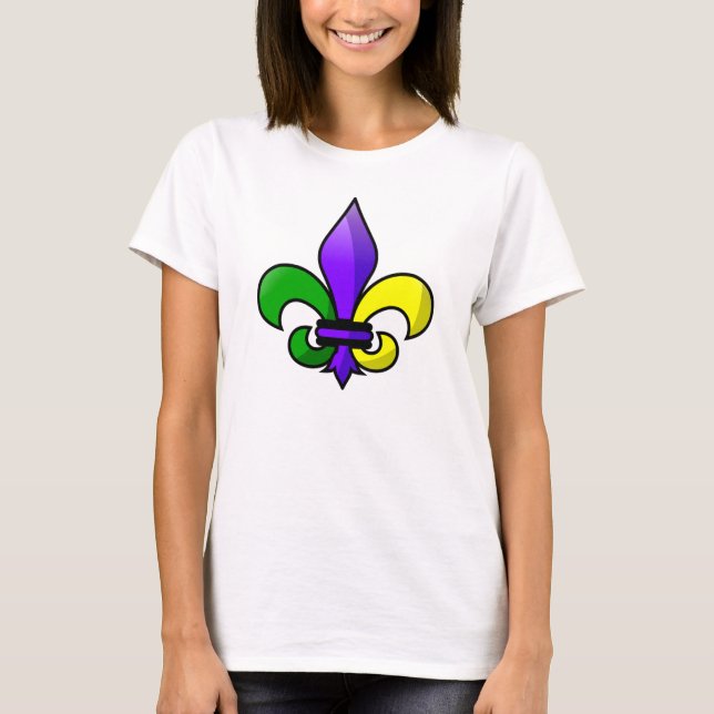Fleur-de-lis Purple Green Gold T-Shirt (Front)