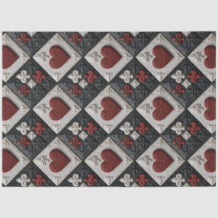 Fleur De Lis Queen Hearts Alice Wonderland Tiles Tissue Paper