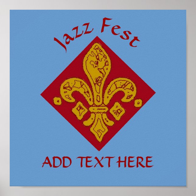 Fleur De Lis Red, Jazz Fest Poster (Front)