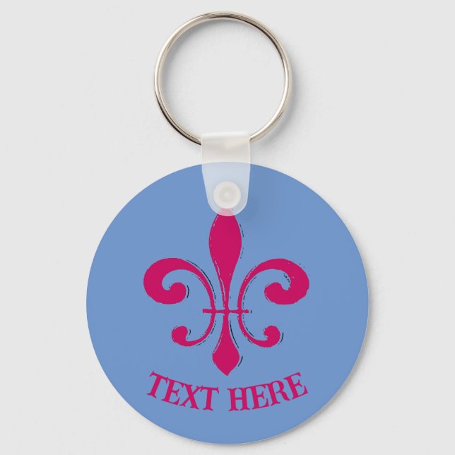 Fleur De Lis Red Keychain (Front)
