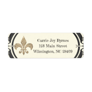 Fleur de lis Return Address Design