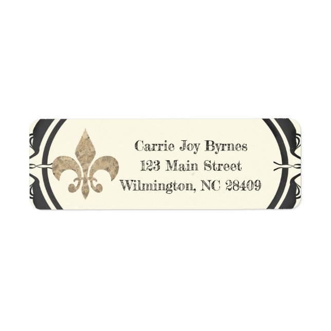 Fleur de lis Return Address Design (Front)