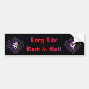 Fleur de Lis Rock & Roll Skull Bumper Sticker