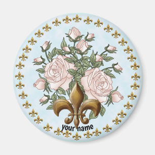 Fleur De Lis Roses magnet