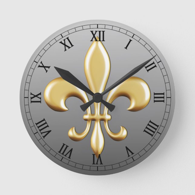Fleur de Lis Round Clock (Front)
