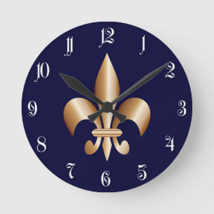 Fleur de lis round clock
