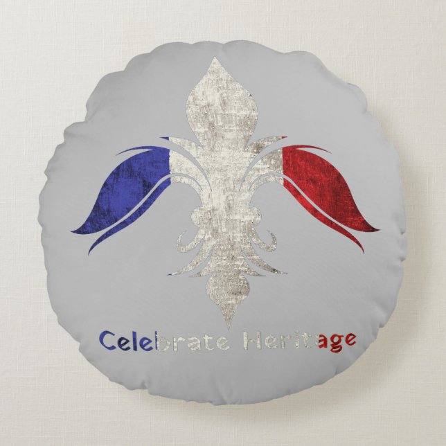  Fleur-de-Lis Round Cushion (Front)