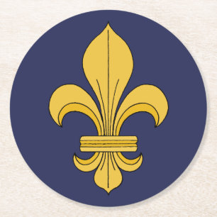 Fleur-de-lis Round Paper Coaster