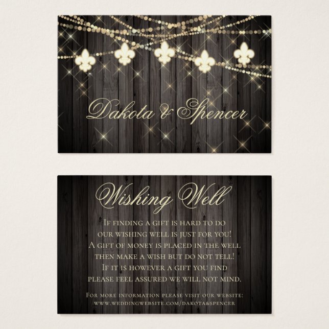 Fleur de Lis Rustic Lights | Wedding Wishing Well (Front & Back)