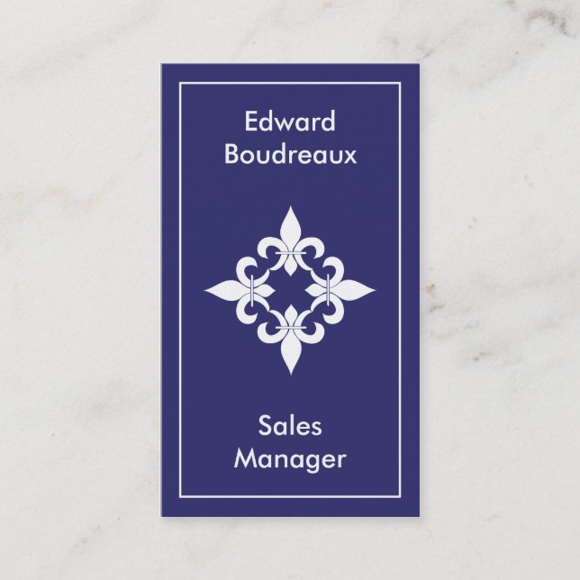 Fleur de Lis Sapphire Business Cards (Front)