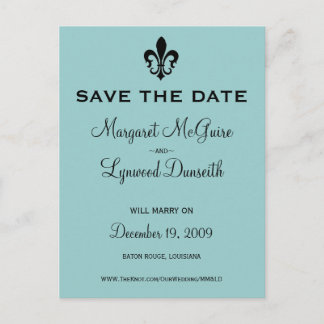 Fleur de lis Save the Date Postcard