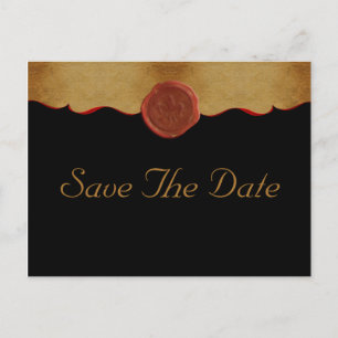 Fleur de Lis Scroll Save The Date Announcement Postcard