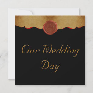 Fleur de Lis Scroll Wedding Invitation
